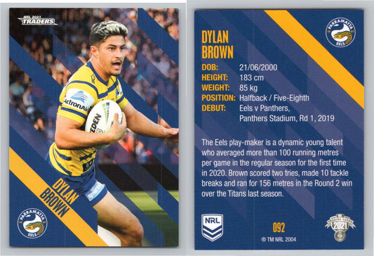 Card # 092 Dylan Brown NRL 2021 Traders Eels