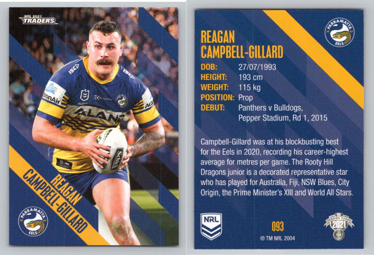 Card # 093 Reagan Campbell-Gillard NRL 2021 Traders Eels