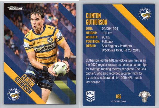 Card # 095 Clinton Gutherson NRL 2021 Traders Eels
