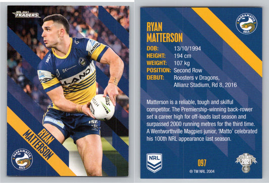 Card # 097 Ryan Matterson NRL 2021 Traders Eels