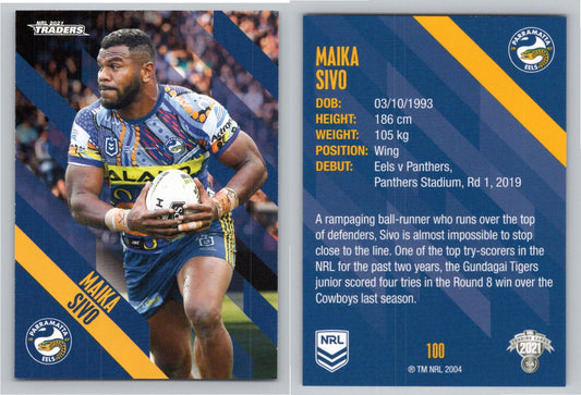 Card # 100 Maika Sivo NRL 2021 Traders Eels