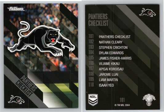 Card # 101 Panthers Checklist NRL 2021 Traders Panthers