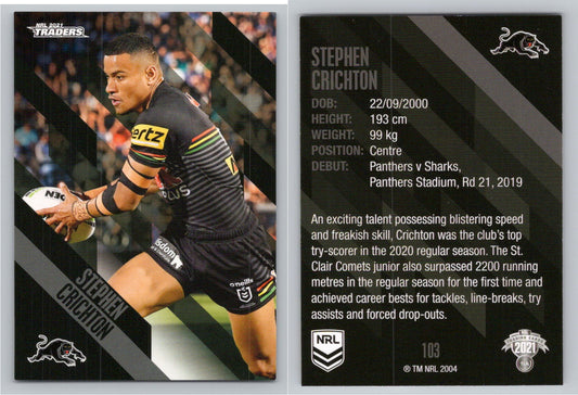 Card # 103 Stephen Crichton NRL 2021 Traders Panthers