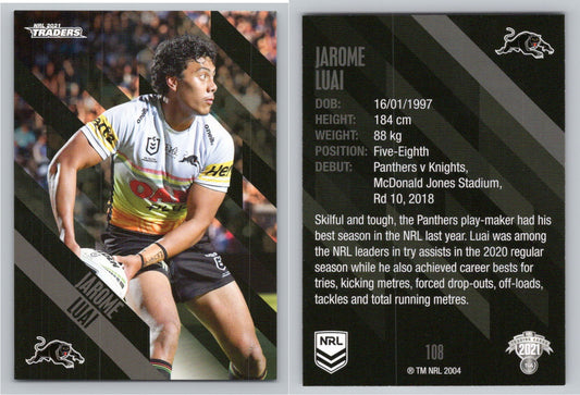 Card # 108 Jarome Luai NRL 2021 Traders Panthers
