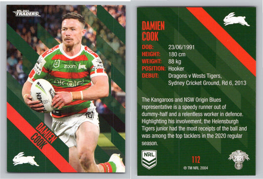 Card # 112 Damien Cook NRL 2021 Traders Rabbitohs