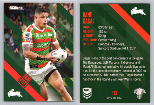 Card # 113 Dane Gagai NRL 2021 Traders Rabbitohs