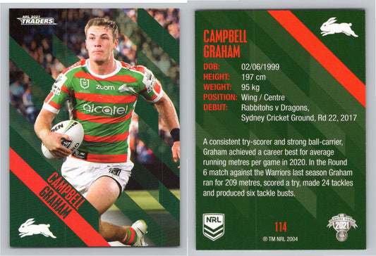Card # 114 Campbell Graham NRL 2021 Traders Rabbitohs