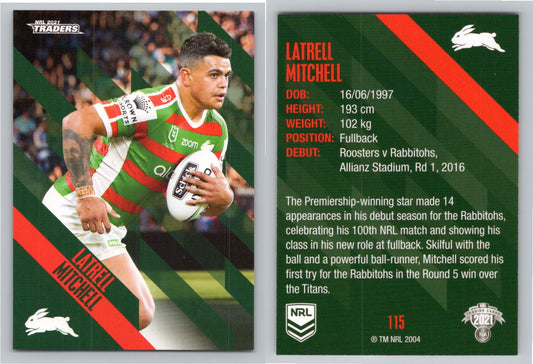 Card # 115 Latrell Mitchell NRL 2021 Traders Rabbitohs