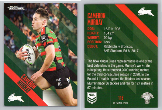 Card # 116 Cameron Murray NRL 2021 Traders Rabbitohs