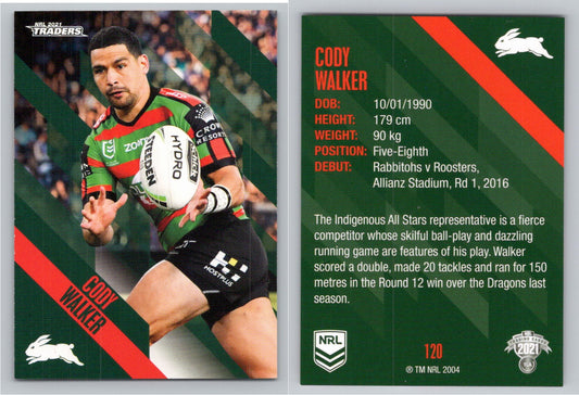 Card # 120 Cody Walker NRL 2021 Traders Rabbitohs
