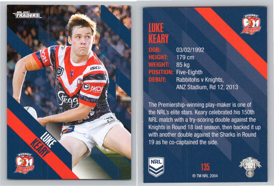 Card # 135 Luke Keary NRL 2021 Traders Roosters