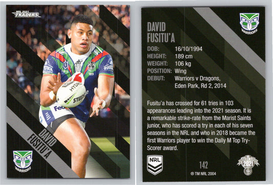 Card # 142 David Fusitu’a NRL 2021 Traders Warriors