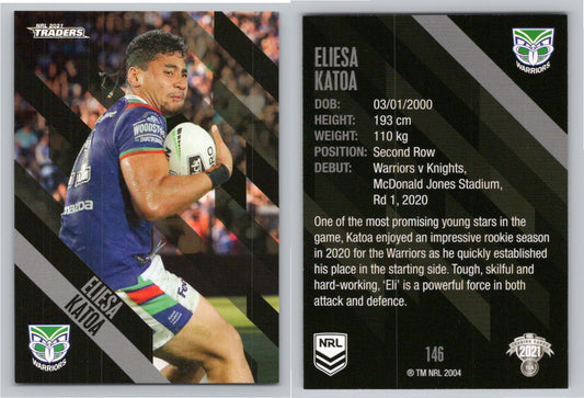 Card # 146 Eliesa Katoa NRL 2021 Traders Warriors