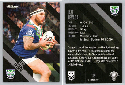 Card # 149 Jazz Tevaga NRL 2021 Traders Warriors