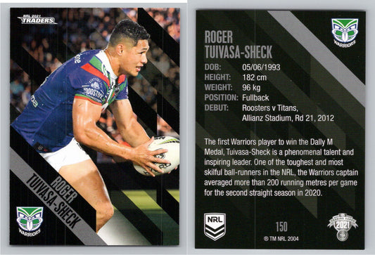 Card # 150 Roger Tuivasa-Sheck NRL 2021 Traders Warriors