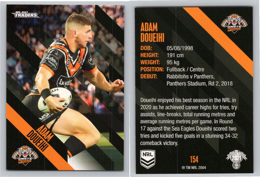 Card # 154 Adam Doueihi NRL 2021 Traders Wests Tigers