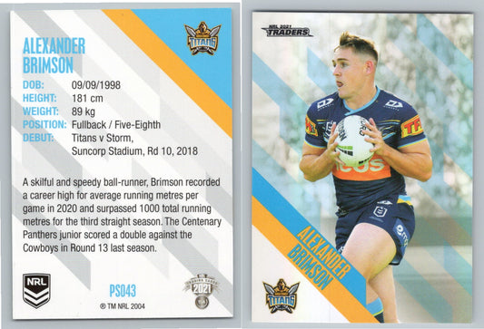 Card #  PS 043 Alexander Brimson NRL 2021 Traders Titans