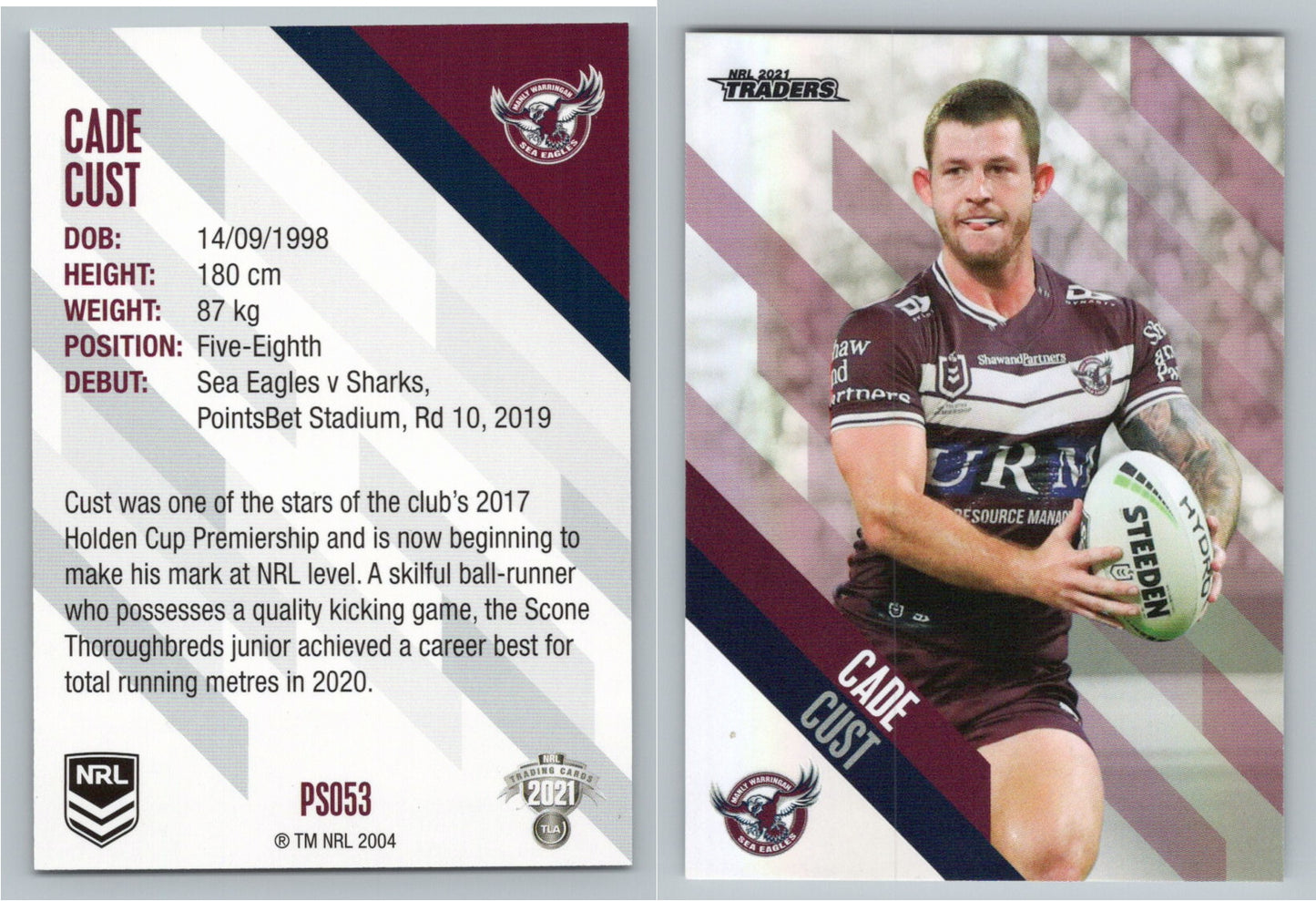 Card #  PS 053 Cade Cust NRL 2021 Traders Sea Eagles