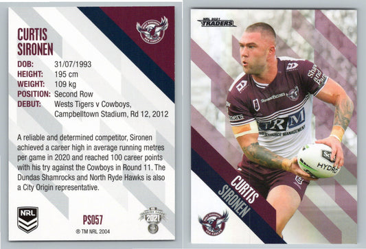 Card #  PS 057 Curtis Sironen NRL 2021 Traders Sea Eagles