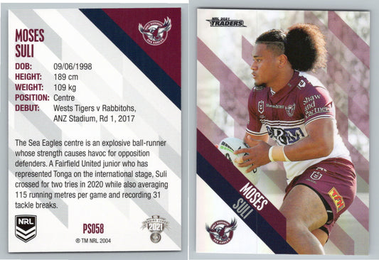 Card #  PS 058 Moses Suli NRL 2021 Traders Sea Eagles