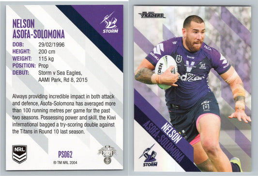 Card #  PS 062 Nelson Asofa-Solomona NRL 2021 Traders Storm
