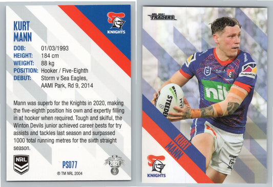 Card #  PS 077 Kurt Mann NRL 2021 Traders Knights
