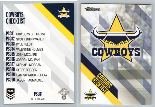 Card # PS 081 Cowboys Checklist NRL 2021 Traders Cowboys