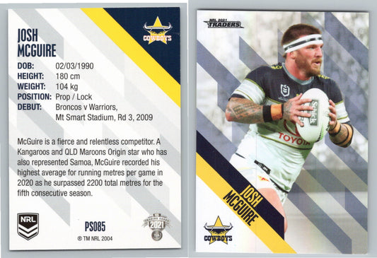 Card # PS 085 Josh McGuire NRL 2021 Traders Cowboys