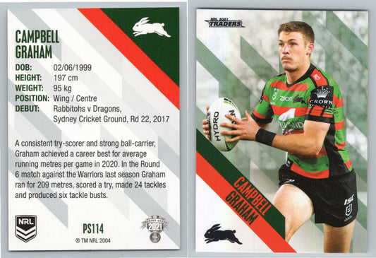 Card # PS 114 Campbell Graham NRL 2021 Traders Rabbitohs