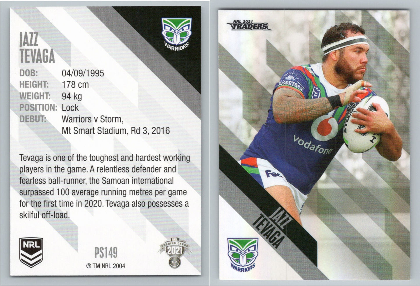 Card # PS 149 Jazz Tevaga NRL 2021 Traders Warriors