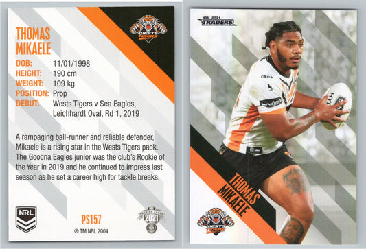 Card # PS 157 Thomas Mikaele NRL 2021 Traders Tigers