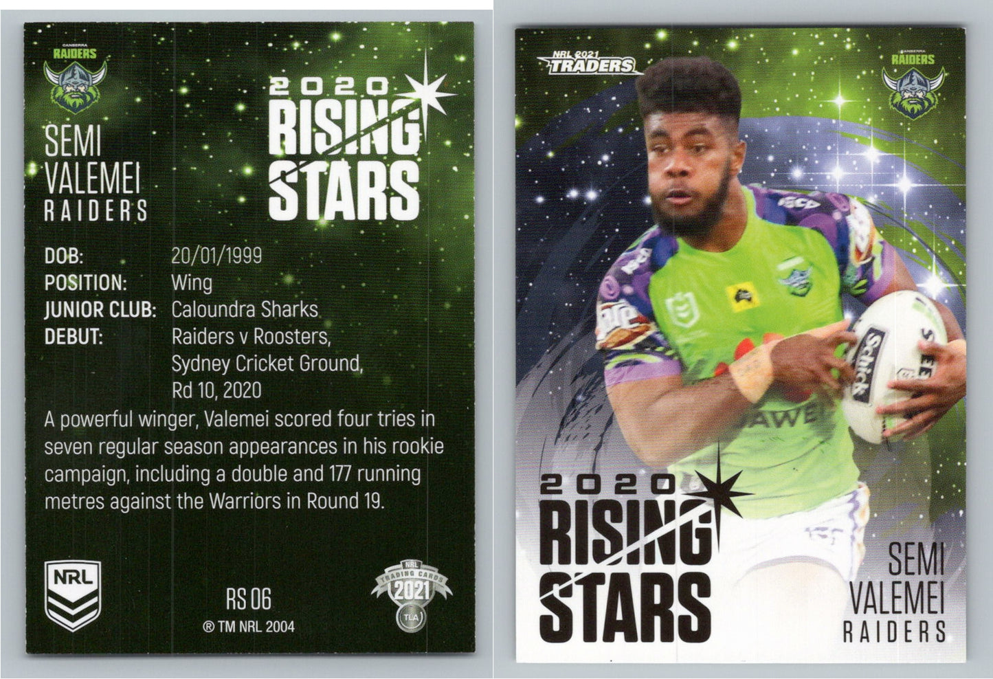 Card # RS 08 Matt Doorey Bulldogs Rising Star NRL 2021 Traders
