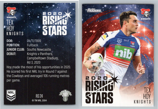 Card # RS 24Tex Hoy Knights Rising Star NRL 2021 Traders