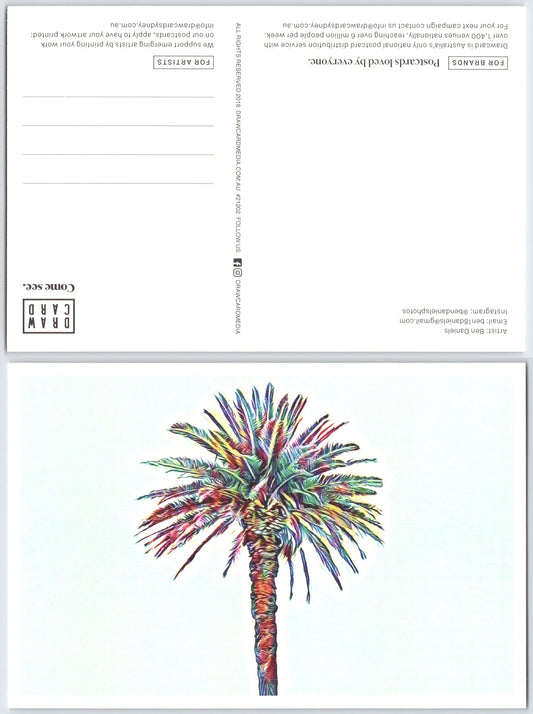Coloured Palm Postcard