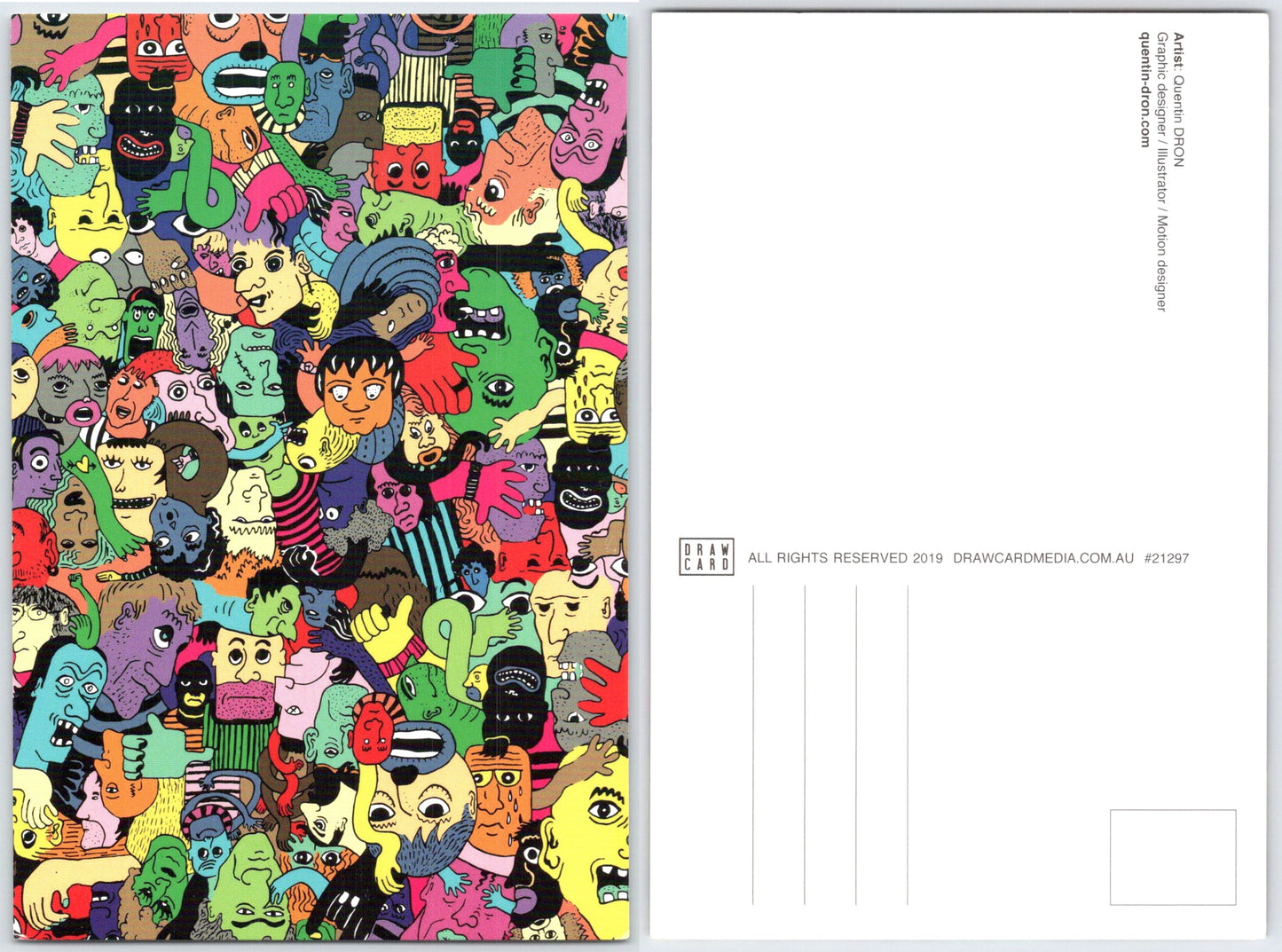 Crazy Faces Postcard