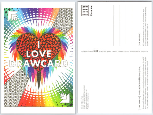 I Love Drawcard Postcard