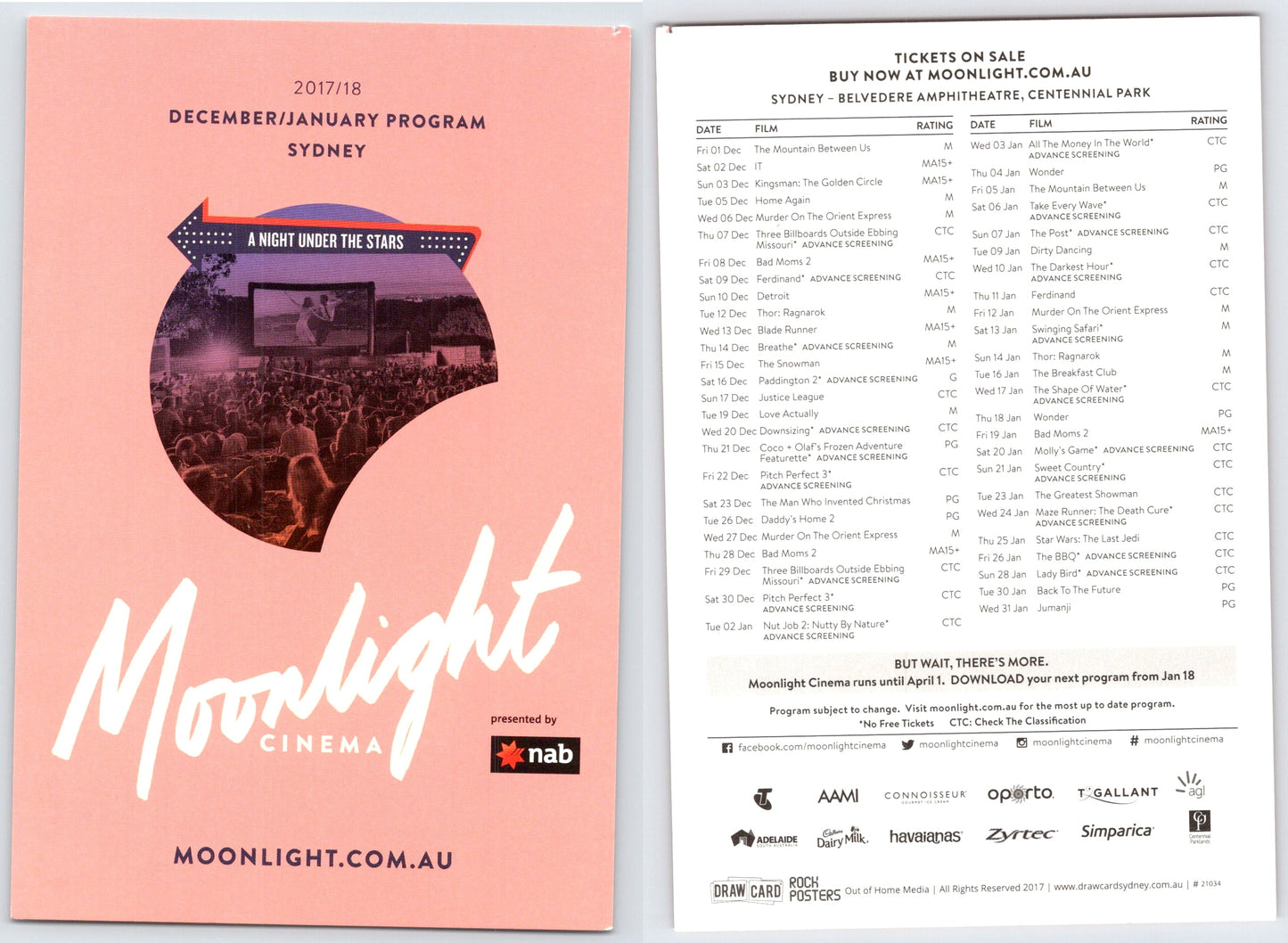 A Night Under the Stars Moonlight Cinema Flyer