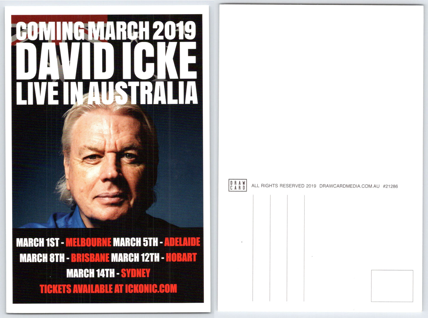 David Icke Live in Australia  Flyer