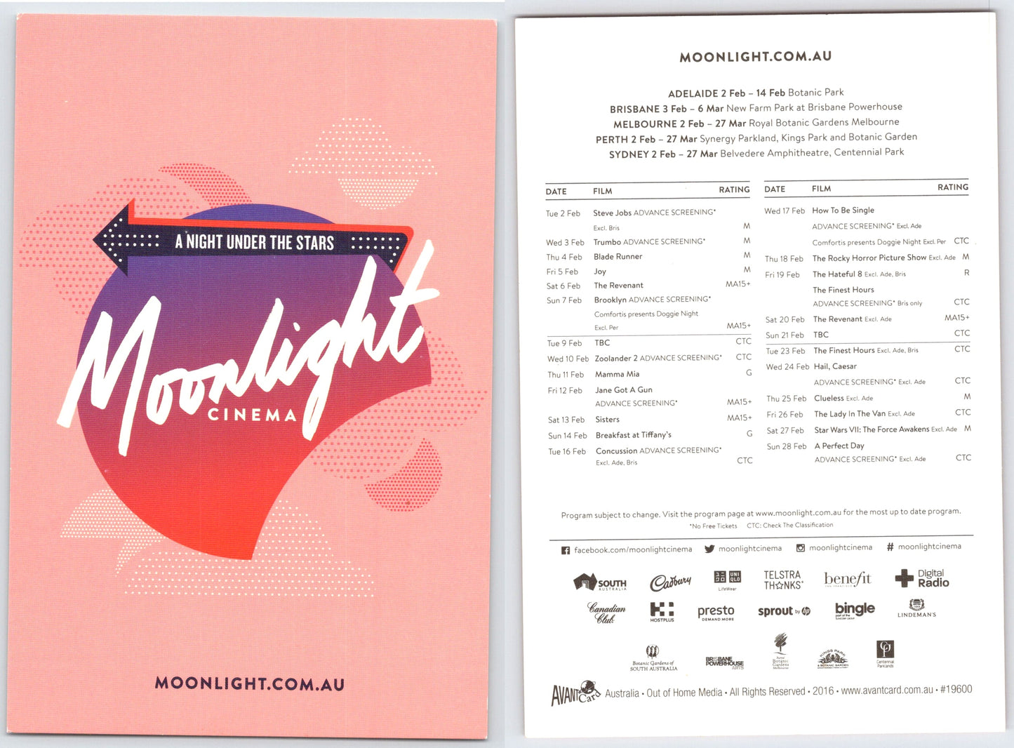 A Night Under the Stars Moonlight Cinema Flyer
