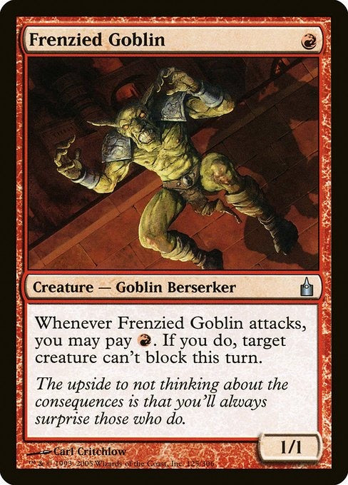 Card #  RAV 125 Frenzied Goblin Ravnica: City of Guilds