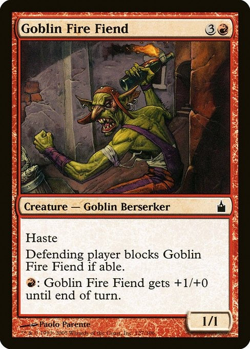 Card #  RAV 127 Goblin Fire Fiend Ravnica: City of Guilds