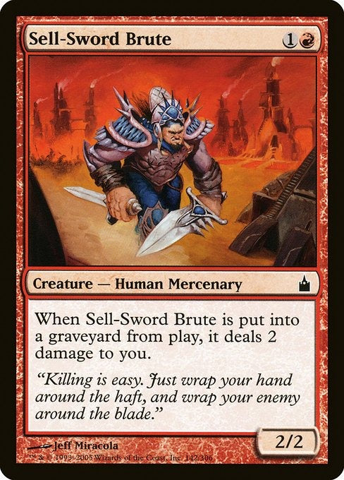 Card #  RAV 142 Sell-Sword Brute Ravnica: City of Guilds