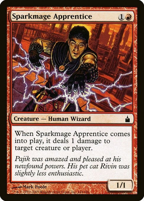 Card #  RAV 144 Sparkmage Apprentice Ravnica: City of Guilds