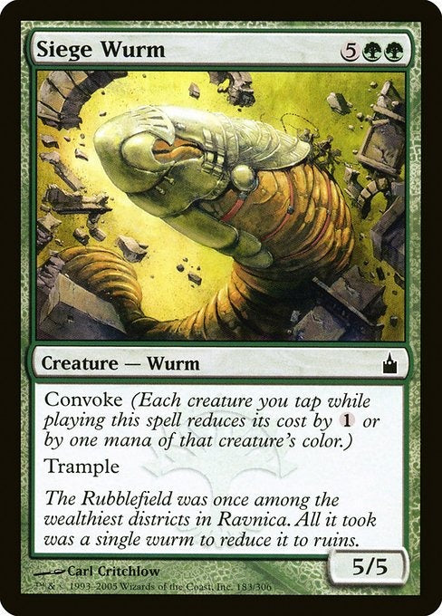 Card #  RAV 183 Siege Wurm Ravnica: City of Guilds