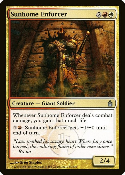 Card #  RAV 233 Sunhome Enforcer Ravnica: City of Guilds