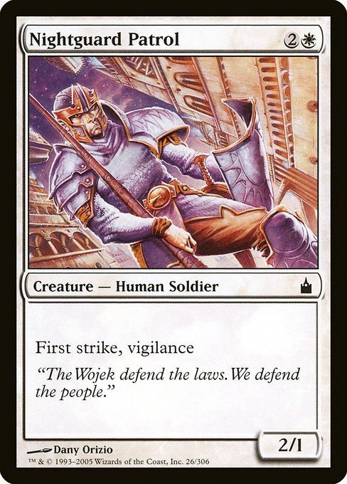 Card #  RAV 26 Nightguard Patrol Ravnica: City of Guilds