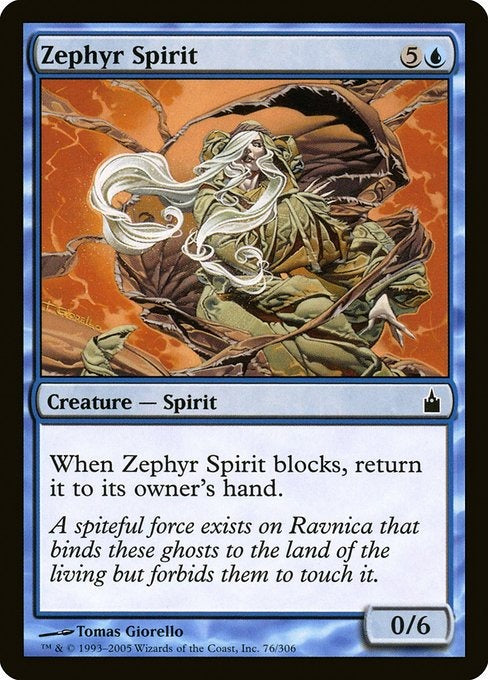 Card #  RAV 76 Zephyr Spirit Ravnica: City of Guilds
