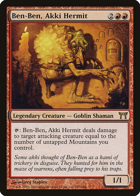 Card #  CHK 157 Ben-Ben, Akki Hermit Champions of Kamigawa