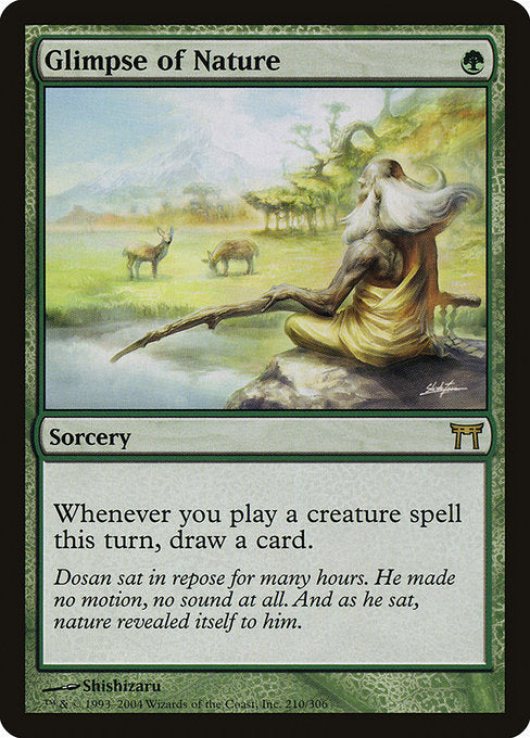 Card #  CHK 210 Glimpse of Nature Champions of Kamigawa