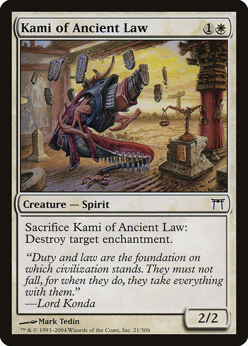 Card #  CHK 021 Kami of Ancient Law Champions of Kamigawa